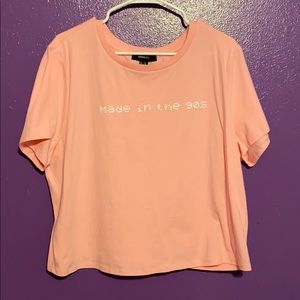Pink “made in the 90s” crop top